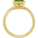 Emerald Peridot Solitaire Ring in Gold