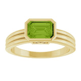 Emerald Peridot Solitaire Ring in Gold