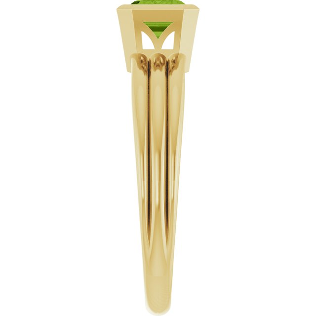 Emerald Peridot Solitaire Ring in Gold