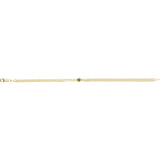Round Natural Peridot Bezel-Set Solitaire Curb Link Bracelet In Gold & Platinum