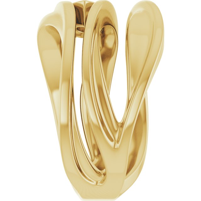 Pear Mozambique Garnet Negative Space Ring in Yellow Gold