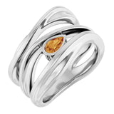 Pear Citrine Negative Space Ring in White Gold