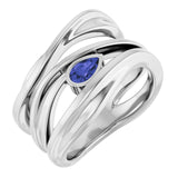 Pear Iolite Negative Space Ring in White Gold