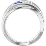 Pear Iolite Negative Space Ring in Gold and Platinum
