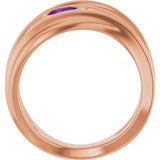 Pear Amethyst Negative Space Ring in Rose Gold