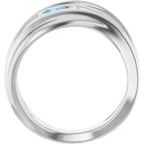 Pear Sky Blue Topaz Negative Space Ring in Platinum