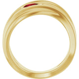 Pear Mozambique Garnet Negative Space Ring in Yellow Gold