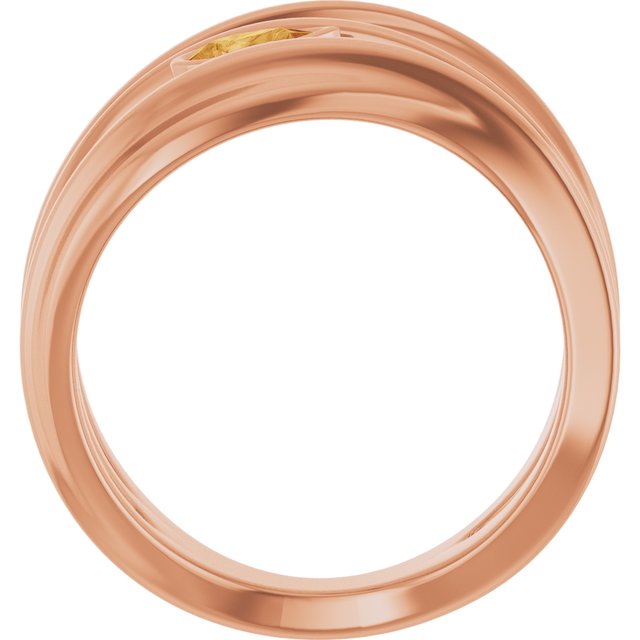 Pear Citrine Negative Space Ring in Rose Gold