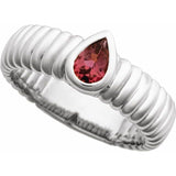 Pear Pink Tourmaline Solitaire Ring in Gold