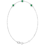 3-Stone Lab-Grown Emerald & Round Bezel-Set Link Bracelet In Set