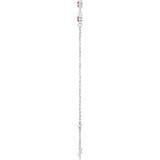 3-Stone Natural Ruby & Round Bezel-Set Link Bracelet In Set