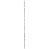 3-Stone Natural Pink Tourmaline & Round Bezel-Set Link Bracelet In Set