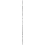 3-Stone Natural Amethyst & Round Bezel-Set Link Bracelet In Set
