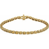 Emerald Natural Citrine Bezel-Set Line Bracelet In Gold & Platinum