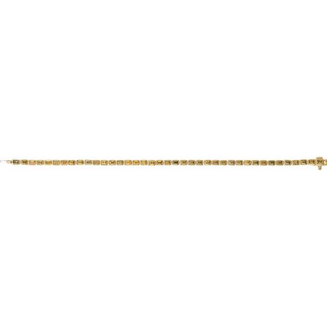 Emerald Natural Citrine Bezel-Set Line Bracelet In Gold & Platinum