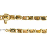 Emerald Natural Citrine Bezel-Set Line Bracelet In Gold & Platinum