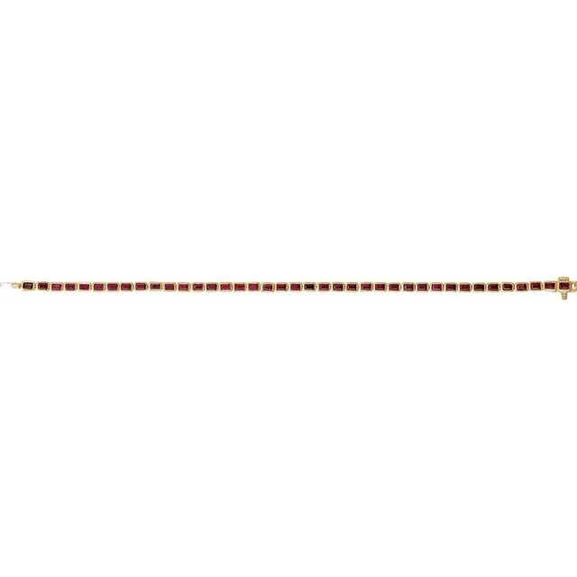 Emerald Natural Mozambique Garnet Bezel-Set Line Bracelet In Gold & Platinum