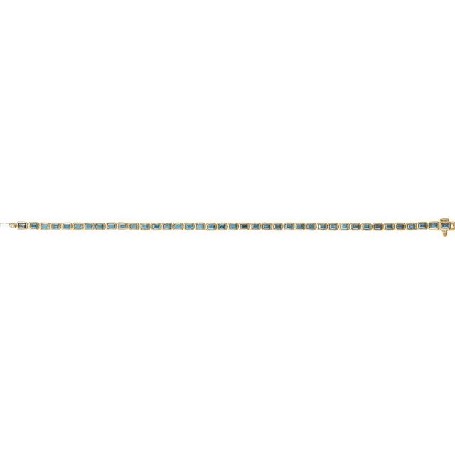 Emerald Natural Sky Blue Topaz Bezel-Set Line Bracelet In Gold & Platinum