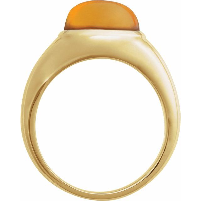 Oval Citrine Cabochon Ring in Gold