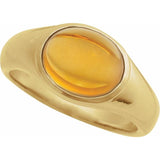 Oval Citrine Cabochon Ring in Gold