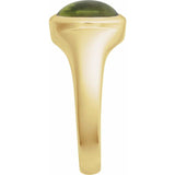 Oval Peridot Cabochon Ring in Gold