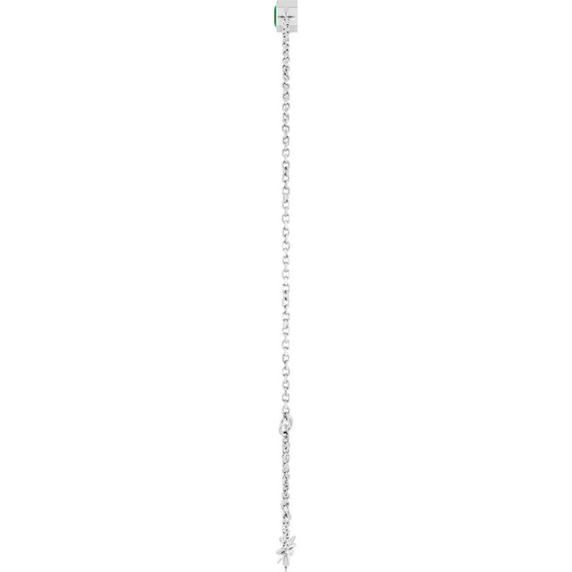 1-Stone Lab-Grown Emerald & Emerald Bezel-Set Link Bracelet In Set