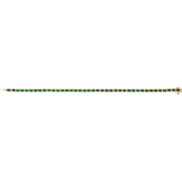 Emerald Natural Tsavorite Garnet Bezel-Set Line Bracelet In Gold & Platinum