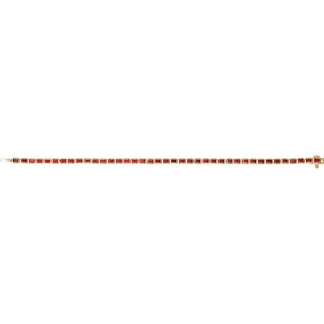 Emerald Lab-Grown Ruby Bezel-Set Line Bracelet In Gold & Platinum