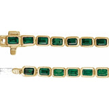 Emerald Natural Tsavorite Garnet Bezel-Set Line Bracelet In Gold & Platinum