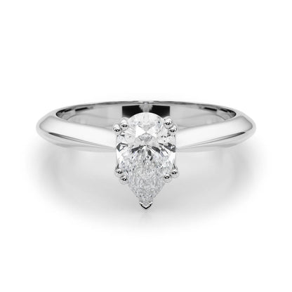 IGI Lab-Grown Pear Diamond Double Prong Set Solitaire Engagement Ring, D Color VVS Clarity