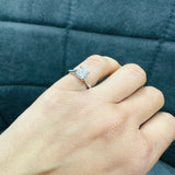 IGI Certified Round Cut Diamond Solitaire Engagement Ring with Side Stones in Platinum