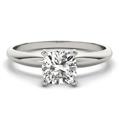 IGI Lab-Grown Cushion Diamond Four Prong Set Solitaire Engagement Ring, D Color VVS Clarity