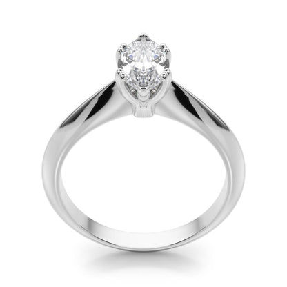 Lab-Grown Marquise Cut Diamond Double Prong Solitaire Engagement Ring.