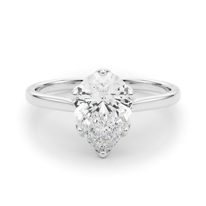 IGI Lab-Grown Pear Diamond Six Prong Set Solitaire Engagement Ring, D Color VVS Clarity