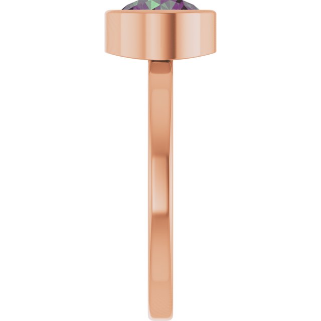 Round Lab-Grown Alexandrite Solitaire Ring in Gold