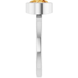 Round Citrine Solitaire Ring in Gold and Platinum