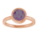 Round Lab-Grown Alexandrite Solitaire Ring in Gold