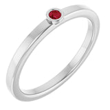 Round Ruby Solitaire Ring in White Gold