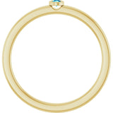 Round Blue Zircon Solitaire Ring in Gold