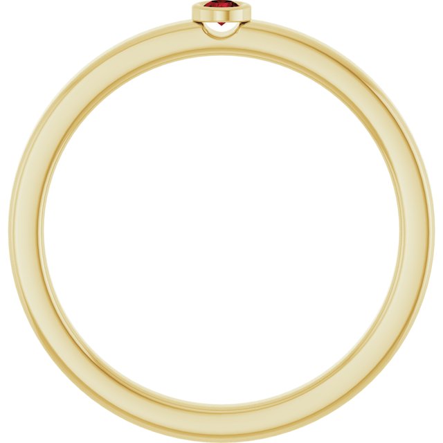 Round Mozambique Garnet Solitaire Ring in Gold