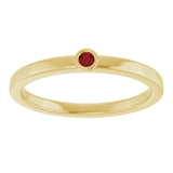 Round Mozambique Garnet Solitaire Ring in Gold