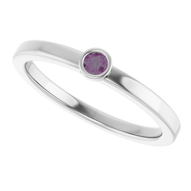 Round Alexandrite Solitaire Ring in Platinum