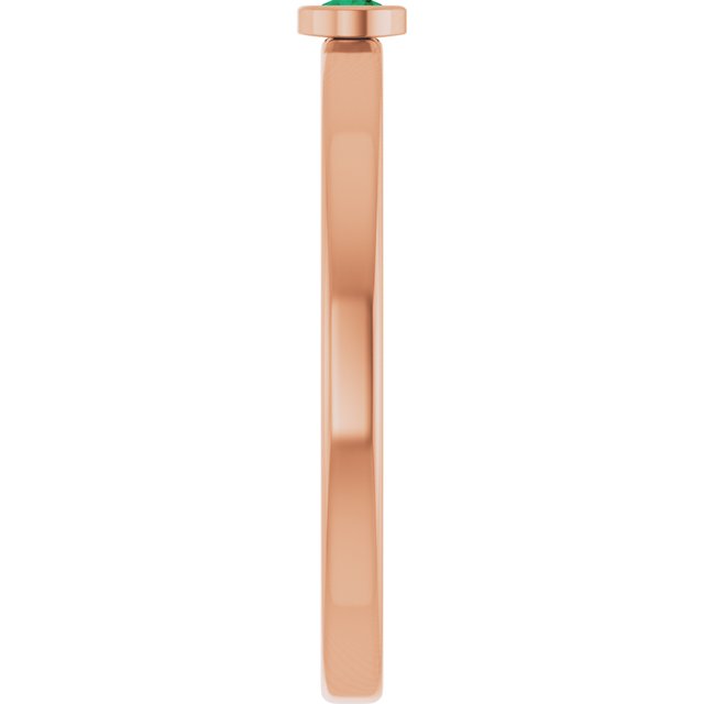 Round Lab-Grown Emerald Solitaire Ring in Rose Gold