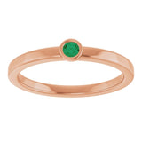 Round Lab-Grown Emerald Solitaire Ring in Rose Gold