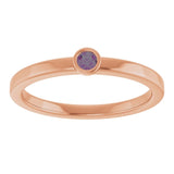 Round Alexandrite Solitaire Ring in Rose Gold
