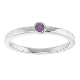 Round Alexandrite Solitaire Ring in Platinum