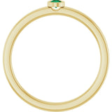 Round Emerald Solitaire Ring in Gold