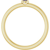 Round Alexandrite Solitaire Ring in Yellow Gold