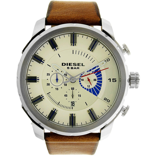 Diesel Men's Stronghold DZ4357 Brown Leather Quartz Fashion Watch