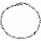 Round Natural Aquamarine Line Bracelet In Gold & Platinum